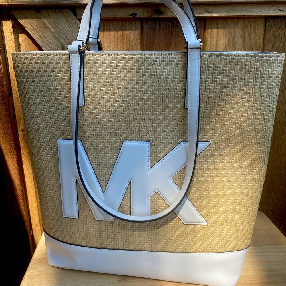 Michael Kors  limited sale - Straw Python Capsule Large Tote-  summer bag